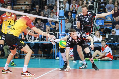  01.03.2017 RZESZOW POLAND<br />SIATKOWKA LIGA MISTRZOW <br />MEN CEV VOLLEYBALL CHAMPIONS LEAGUE 2016/2017<br />MECZ ASSECO RESOVIA - DUKLA LIBEREC <br />N/Z JAKUB VESELY BARTLOMIEJ LEMANSKI JOCHEN SCHOPS NIEPOROZUMIENIE<br /> 