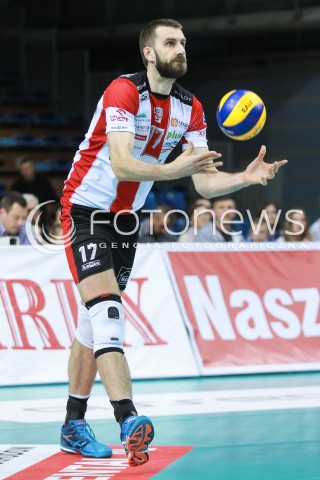  08.03.2017 RZESZOW<br />SIATKOWKA PLUSLIGA 2016/2017 MEN VOLLEYBALL POLAND POLISH PLUS LIGA LEAGUE SEASON 2016/2017 <br />MECZ ASSECO RESOVIA RZESZOW - AZS CZESTOCHOWA <br />N/Z MARCIN MOZDZONEK SYLWETKA <br /> 