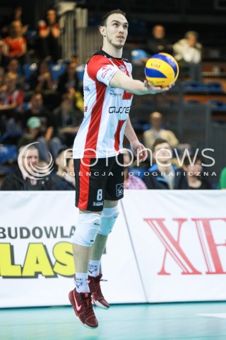  08.03.2017 RZESZOW<br />SIATKOWKA PLUSLIGA 2016/2017 MEN VOLLEYBALL POLAND POLISH PLUS LIGA LEAGUE SEASON 2016/2017 <br />MECZ ASSECO RESOVIA RZESZOW - AZS CZESTOCHOWA <br />N/Z MARKO IVOVIC SYLWETKA <br /> 