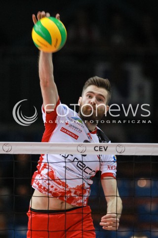  15.03.2017 RZESZOW POLAND<br />SIATKOWKA LIGA MISTRZOW <br />MEN CEV VOLLEYBALL CHAMPIONS LEAGUE 2016/2017<br />MECZ ASSECO RESOVIA - AZIMUT MODENA <br />N/Z DAWID DRYJA SYLWETKA ATAK <br /> 