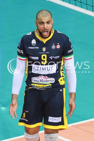  15.03.2017 RZESZOW POLAND<br />SIATKOWKA LIGA MISTRZOW <br />MEN CEV VOLLEYBALL CHAMPIONS LEAGUE 2016/2017<br />MECZ ASSECO RESOVIA - AZIMUT MODENA <br />N/Z EARVIN NGAPETH RADOSC EMOCJE SYLWETKA <br /> 