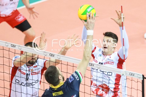  15.03.2017 RZESZOW POLAND<br />SIATKOWKA LIGA MISTRZOW <br />MEN CEV VOLLEYBALL CHAMPIONS LEAGUE 2016/2017<br />MECZ ASSECO RESOVIA - AZIMUT MODENA <br />N/Z THIBAULT ROSSARD BLOK <br /> 