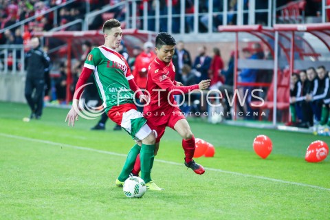 18.03.2017 LODZ POLSKA TRZECIA LIGA SEZON 2016/2017<br />WIDZEW LODZ - MOTOR LUBAWA<br />OTWARCIE STADIONU WIDZEWA LODZ <br />N/Z YUDAI OGAWA<br /> 