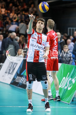 18.03.2017 RZESZOW <br />SIATKOWKA PLUSLIGA 2016/2017 MEN VOLLEYBALL POLAND POLISH PLUS LIGA LEAGUE SEASON 2016/2017 <br />MECZ ASSECO RESOVIA RZESZOW - EFFECTOR KIELCE<br />N/Z FABIAN DRZYZGA SYLWETKA <br /> 