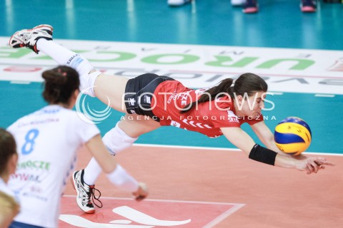  28.03.2017 RZESZOW<br />SIATKOWKA ORLEN LIGA 2016/2017 WOMEN VOLLEYBALL POLAND POLISH ORLENLIGA LEAGUE SEASON 2016/2017<br />MECZ DEVELOPRES SKYRES RZESZOW - IMPEL WROCLAW <br />N/Z LUCYNA BOREK OBRONA <br /> 
