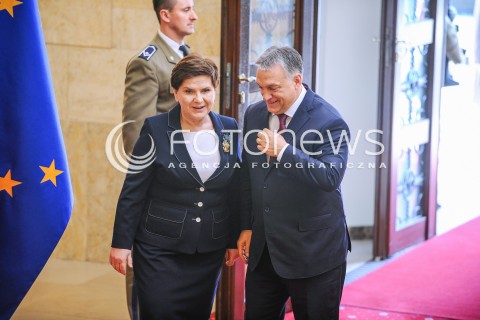  28.03.2017 WARSZAWA<br />SPOTKANIE SZEFOW RZADOW GRUPY WYSZEHRADZKIEJ<br />N/Z PREMIER BEATA SZYDLO VIKTOR ORBAN<br /> 