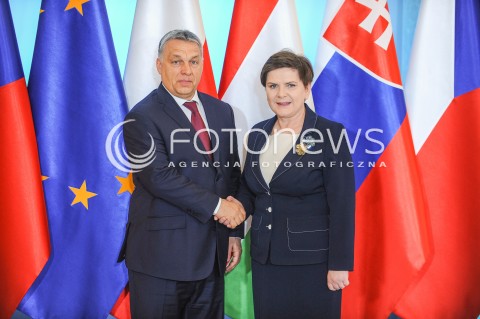  28.03.2017 WARSZAWA<br />SPOTKANIE SZEFOW RZADOW GRUPY WYSZEHRADZKIEJ<br />N/Z PREMIER BEATA SZYDLO VIKTOR ORBAN<br /> 
