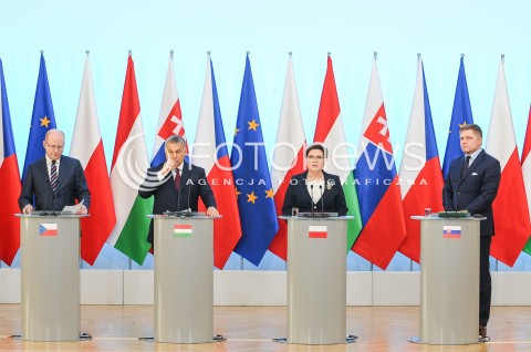  28.03.2017 WARSZAWA<br />SPOTKANIE SZEFOW RZADOW GRUPY WYSZEHRADZKIEJ<br />N/Z BOHUSLAV SOBOTKA VIKTOR ORBAN PREMIER BEATA SZYDLO ROBERT FICO<br /> 