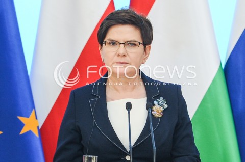 28.03.2017 WARSZAWA<br />SPOTKANIE SZEFOW RZADOW GRUPY WYSZEHRADZKIEJ<br />N/Z PREMIER BEATA SZYDLO<br /> 