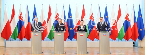  28.03.2017 WARSZAWA<br />SPOTKANIE SZEFOW RZADOW GRUPY WYSZEHRADZKIEJ<br />N/Z BOHUSLAV SOBOTKA VIKTOR ORBAN PREMIER BEATA SZYDLO ROBERT FICO<br /> 