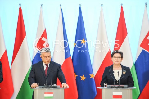  28.03.2017 WARSZAWA<br />SPOTKANIE SZEFOW RZADOW GRUPY WYSZEHRADZKIEJ<br />N/Z VIKTOR ORBAN PREMIER BEATA SZYDLO<br /> 