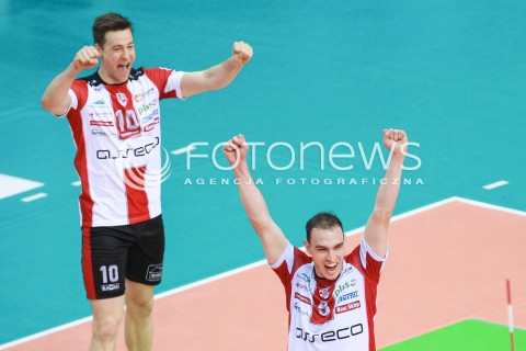  01.04.2017 RZESZOW<br />SIATKOWKA PLUSLIGA 2016/2017 MEN VOLLEYBALL POLAND POLISH PLUS LIGA LEAGUE SEASON 2016/2017<br />MECZ ASSECO RESOVIA RZESZOW - ZAKSA KEDZIERZYN KOZLE <br />N/Z JOCHEN SCHOPS ( SCHOEPS ) MARKO IVOVIC SYLWETKA RADOSC EMOCJE <br /> 