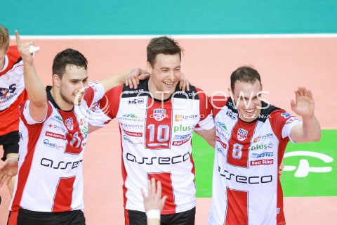  01.04.2017 RZESZOW<br />SIATKOWKA PLUSLIGA 2016/2017 MEN VOLLEYBALL POLAND POLISH PLUS LIGA LEAGUE SEASON 2016/2017<br />MECZ ASSECO RESOVIA RZESZOW - ZAKSA KEDZIERZYN KOZLE <br />N/Z JOCHEN SCHOPS ( SCHOEPS ) SYLWETKA RADOSC EMOCJE <br /> 