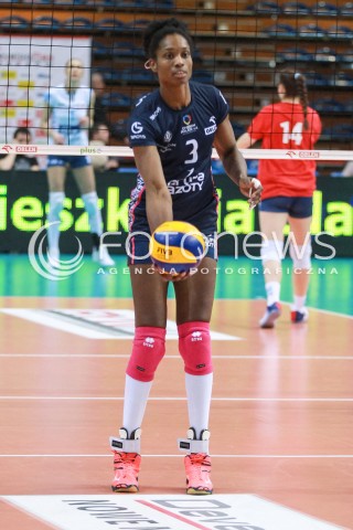  03.04.2017 RZESZOW<br />SIATKOWKA ORLEN LIGA 2016/2017 WOMEN VOLLEYBALL POLAND POLISH ORLENLIGA LEAGUE SEASON 2016/2017<br />POLFINAL - SEMIFINAL - 1. MECZ<br />MECZ DEVELOPRES SKYRES RZESZOW - CHEMIK POLICE <br />N/Z MADELAYNNE MONTANO SYLWETKA <br /> 
