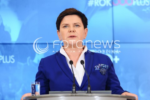  04.04.2017 WARSZAWA<br />KONFERENCJA PRASOWA PREMIER BEATY SZYDLO I MINISTER ELZBIETY RAFALSKIEJ <br />N/Z PREMIER BEATA SZYDLO<br /> 