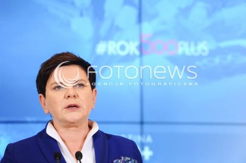  04.04.2017 WARSZAWA<br />KONFERENCJA PRASOWA PREMIER BEATY SZYDLO I MINISTER ELZBIETY RAFALSKIEJ <br />N/Z PREMIER BEATA SZYDLO<br /> 
