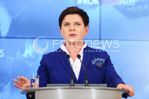  04.04.2017 WARSZAWA<br />KONFERENCJA PRASOWA PREMIER BEATY SZYDLO I MINISTER ELZBIETY RAFALSKIEJ <br />N/Z PREMIER BEATA SZYDLO<br /> 