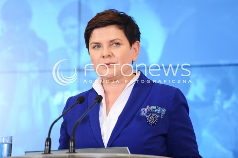  04.04.2017 WARSZAWA<br />KONFERENCJA PRASOWA PREMIER BEATY SZYDLO I MINISTER ELZBIETY RAFALSKIEJ <br />N/Z PREMIER BEATA SZYDLO<br /> 