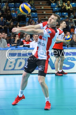  12.04.2017 RZESZOW<br />SIATKOWKA PLUSLIGA 2016/2017 MEN VOLLEYBALL POLAND POLISH PLUS LIGA LEAGUE SEASON 2016/2017<br />POLFINAL - SEMIFINAL - 2. MECZ<br />MECZ ASSECO RESOVIA RZESZOW - PGE SKRA BELCHATOW<br />N/Z LUKAS TICHACEK SYLWETKA <br /> 