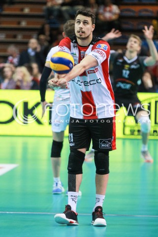  12.04.2017 RZESZOW<br />SIATKOWKA PLUSLIGA 2016/2017 MEN VOLLEYBALL POLAND POLISH PLUS LIGA LEAGUE SEASON 2016/2017<br />POLFINAL - SEMIFINAL - 2. MECZ<br />MECZ ASSECO RESOVIA RZESZOW - PGE SKRA BELCHATOW<br />N/Z FABIAN DRZYZGA SYLWETKA <br /> 