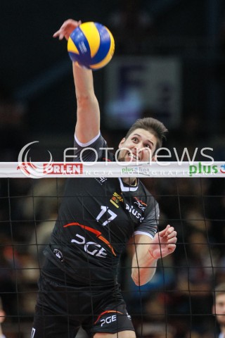  12.04.2017 RZESZOW<br />SIATKOWKA PLUSLIGA 2016/2017 MEN VOLLEYBALL POLAND POLISH PLUS LIGA LEAGUE SEASON 2016/2017<br />POLFINAL - SEMIFINAL - 2. MECZ<br />MECZ ASSECO RESOVIA RZESZOW - PGE SKRA BELCHATOW<br />N/Z NIKOLAY PENCHEV ( PENCZEV ) SYLWETKA  ATAK <br /> 