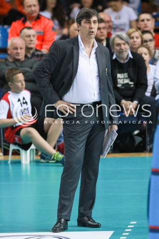  12.04.2017 RZESZOW<br />SIATKOWKA PLUSLIGA 2016/2017 MEN VOLLEYBALL POLAND POLISH PLUS LIGA LEAGUE SEASON 2016/2017<br />POLFINAL - SEMIFINAL - 2. MECZ<br />MECZ ASSECO RESOVIA RZESZOW - PGE SKRA BELCHATOW<br />N/Z PHILIPPE BLAIN - I TRENER ( HEAD COACH ) SYLWETKA <br /> 