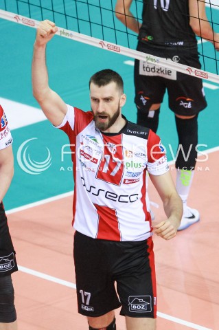  12.04.2017 RZESZOW<br />SIATKOWKA PLUSLIGA 2016/2017 MEN VOLLEYBALL POLAND POLISH PLUS LIGA LEAGUE SEASON 2016/2017<br />POLFINAL - SEMIFINAL - 2. MECZ<br />MECZ ASSECO RESOVIA RZESZOW - PGE SKRA BELCHATOW<br />N/Z MARCIN MOZDZONEK RADOSC EMOCJE SYLWETKA <br /> 
