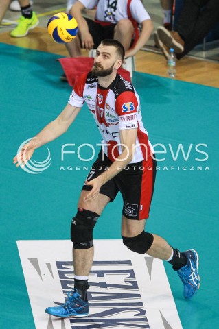  12.04.2017 RZESZOW<br />SIATKOWKA PLUSLIGA 2016/2017 MEN VOLLEYBALL POLAND POLISH PLUS LIGA LEAGUE SEASON 2016/2017<br />POLFINAL - SEMIFINAL - 2. MECZ<br />MECZ ASSECO RESOVIA RZESZOW - PGE SKRA BELCHATOW<br />N/Z MARCIN MOZDZONEK SYLWETKA <br /> 
