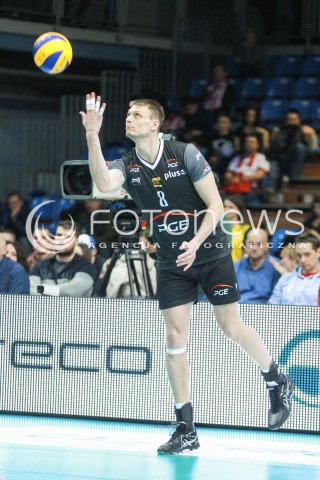  12.04.2017 RZESZOW<br />SIATKOWKA PLUSLIGA 2016/2017 MEN VOLLEYBALL POLAND POLISH PLUS LIGA LEAGUE SEASON 2016/2017<br />POLFINAL - SEMIFINAL - 2. MECZ<br />MECZ ASSECO RESOVIA RZESZOW - PGE SKRA BELCHATOW<br />N/Z JURIJ GLADYR SYLWETKA <br /> 