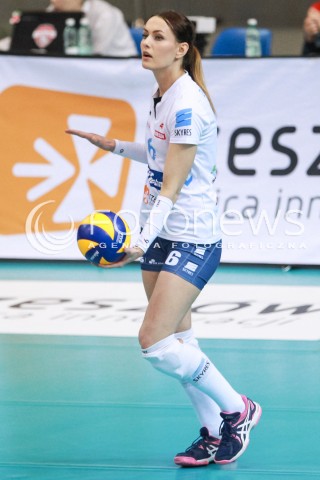  13.04.2017 RZESZOW<br />SIATKOWKA ORLEN LIGA 2016/2017 WOMEN VOLLEYBALL POLAND POLISH ORLENLIGA LEAGUE SEASON 2016/2017<br />MECZ O 3. MIEJSCE - I MECZ<br />MECZ DEVELOPRES SKYRES RZESZOW - IMPEL WROCLAW <br />N/Z KATARZYNA ZABINSKA SYLWETKA <br /> 