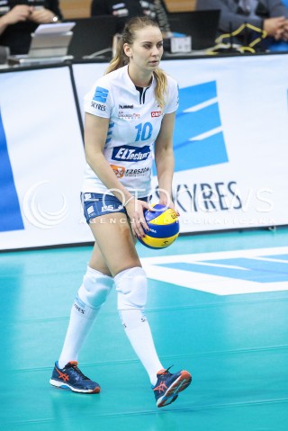  13.04.2017 RZESZOW<br />SIATKOWKA ORLEN LIGA 2016/2017 WOMEN VOLLEYBALL POLAND POLISH ORLENLIGA LEAGUE SEASON 2016/2017<br />MECZ O 3. MIEJSCE - I MECZ<br />MECZ DEVELOPRES SKYRES RZESZOW - IMPEL WROCLAW <br />N/Z ADELA HELIC SYLWETKA <br /> 