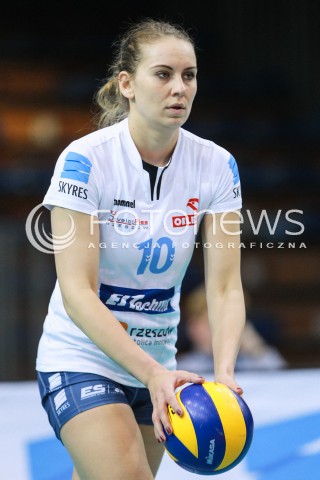  13.04.2017 RZESZOW<br />SIATKOWKA ORLEN LIGA 2016/2017 WOMEN VOLLEYBALL POLAND POLISH ORLENLIGA LEAGUE SEASON 2016/2017<br />MECZ O 3. MIEJSCE - I MECZ<br />MECZ DEVELOPRES SKYRES RZESZOW - IMPEL WROCLAW <br />N/Z ADELA HELIC SYLWETKA <br /> 