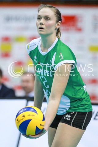  13.04.2017 RZESZOW<br />SIATKOWKA ORLEN LIGA 2016/2017 WOMEN VOLLEYBALL POLAND POLISH ORLENLIGA LEAGUE SEASON 2016/2017<br />MECZ O 3. MIEJSCE - I MECZ<br />MECZ DEVELOPRES SKYRES RZESZOW - IMPEL WROCLAW <br />N/Z MICHA HANCOCK SYLWETKA <br /> 