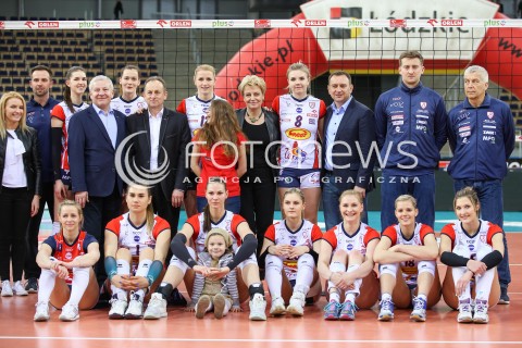  14.04.2017 LODZ SIATKOWKA ORLEN LIGA SEZON 2016/2017 <br />GROT BUDOWLANI LODZ - KPS CHEMIK POLICE <br />N/Z ZDJECIE GRUPOWE GRUPOWKA DRUZYNOWE<br /> 