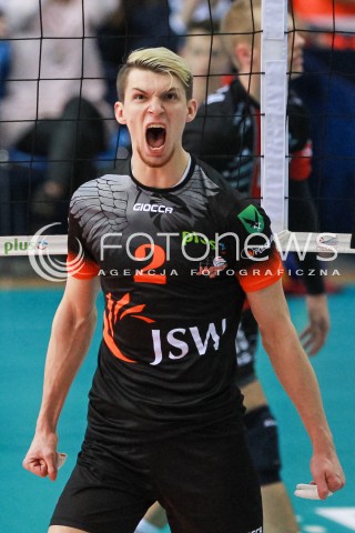  23.04.2017 RZESZOW<br />SIATKOWKA PLUSLIGA 2016/2017 MEN VOLLEYBALL POLAND POLISH PLUS LIGA LEAGUE SEASON 2016/2017 <br />MECZ  O 3. MIEJSCE - II MECZ<br />MECZ ASSECO RESOVIA RZESZOW - JASTRZEBSKI WEGIEL <br />N/Z MACIEJ MUZAJ RADOSC EMOCJE SYLWETKA <br /> 