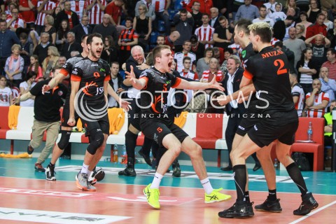  23.04.2017 RZESZOW<br />SIATKOWKA PLUSLIGA 2016/2017 MEN VOLLEYBALL POLAND POLISH PLUS LIGA LEAGUE SEASON 2016/2017 <br />MECZ  O 3. MIEJSCE - II MECZ<br />MECZ ASSECO RESOVIA RZESZOW - JASTRZEBSKI WEGIEL <br />N/Z RADOSLAW GIL JASON DEROCCO RADOSC EMOCJE ZWYCIESTWO EMOCJE 3 MIEJSCE MEDAL<br /> 