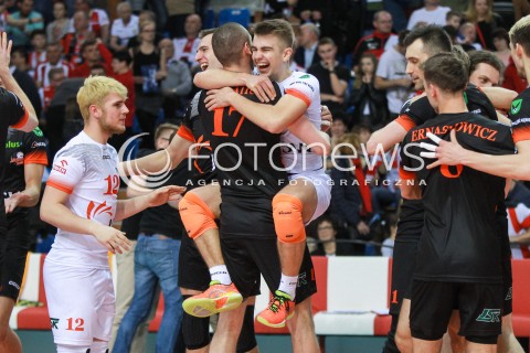  23.04.2017 RZESZOW<br />SIATKOWKA PLUSLIGA 2016/2017 MEN VOLLEYBALL POLAND POLISH PLUS LIGA LEAGUE SEASON 2016/2017 <br />MECZ  O 3. MIEJSCE - II MECZ<br />MECZ ASSECO RESOVIA RZESZOW - JASTRZEBSKI WEGIEL <br />N/Z JAKUB POPIWCZAK RADOSC ZWYCIESTWO EMOCJE<br /> 