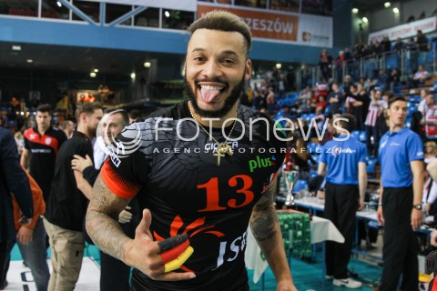  23.04.2017 RZESZOW<br />SIATKOWKA PLUSLIGA 2016/2017 MEN VOLLEYBALL POLAND POLISH PLUS LIGA LEAGUE SEASON 2016/2017 <br />MECZ  O 3. MIEJSCE - II MECZ<br />MECZ ASSECO RESOVIA RZESZOW - JASTRZEBSKI WEGIEL <br />N/Z SALVADOR HIDALGO OLIVA RADOSC EMOCJE ZWYCIESTWO EMOCJE<br /> 