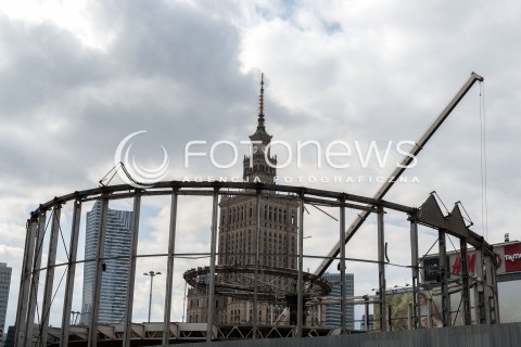  24.04.2017 WARSZAWA<br />ROZBIORKA SZKIELETU ROTUNDY<br />N/Z ROZBIORKA SZKIELETU ROTUNDY<br /> 