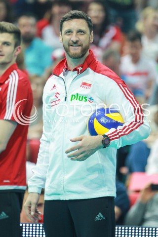  20.05.2017 KATOWICE <br />SIATKOWKA MEZCZYZN <br />ALEJA GWIAZD SIATKOWKI<br />MECZ TOWARZYSKI POLSKA - IRAN<br />N/Z PIOTR GRUSZKA - II TRENER ( ASSISTANT COACH ) SYLWETKA <br /> 