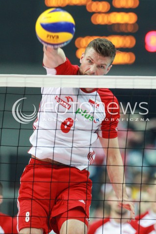  20.05.2017 KATOWICE <br />SIATKOWKA MEZCZYZN <br />ALEJA GWIAZD SIATKOWKI<br />MECZ TOWARZYSKI POLSKA - IRAN<br />N/Z ANDRZEJ WRONA SYLWETKA ATAK <br /> 