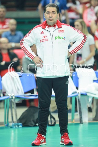  20.05.2017 KATOWICE <br />SIATKOWKA MEZCZYZN <br />ALEJA GWIAZD SIATKOWKI<br />MECZ TOWARZYSKI POLSKA - IRAN<br />N/Z FERDINANDO DE GIORGI - I TRENER ( HEAD COACH ) SYLWETKA <br /> 