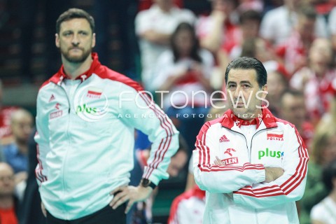  20.05.2017 KATOWICE <br />SIATKOWKA MEZCZYZN <br />ALEJA GWIAZD SIATKOWKI<br />MECZ TOWARZYSKI POLSKA - IRAN<br />N/Z FERDINANDO DE GIORGI - I TRENER ( HEAD COACH ) PIOTR GRUSZKA - II TRENER ( ASSISTANT COACH ) <br /> 