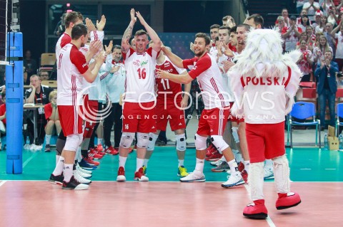  20.05.2017 KATOWICE <br />SIATKOWKA MEZCZYZN <br />ALEJA GWIAZD SIATKOWKI<br />MECZ TOWARZYSKI POLSKA - IRAN<br />POZEGNANIE KRZYSZTOFA IGNACZAKA - OSTATNI MECZ W KADRZE POZEGNALNY MECZ<br />N/Z KRZYSZTOF IGNACZAK PAWEL ZATORSKI MICHAL KUBIAK<br /> 