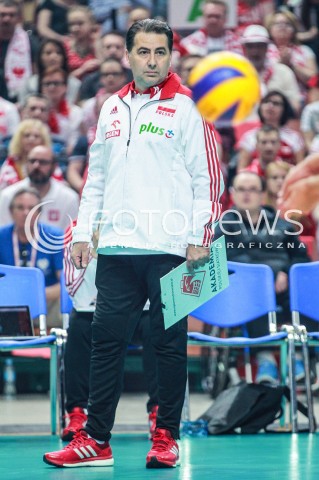 20.05.2017 KATOWICE <br />SIATKOWKA MEZCZYZN <br />ALEJA GWIAZD SIATKOWKI<br />MECZ TOWARZYSKI POLSKA - IRAN<br />N/Z FERDINANDO DE GIORGI - I TRENER ( HEAD COACH ) SYLWETKA<br /> 