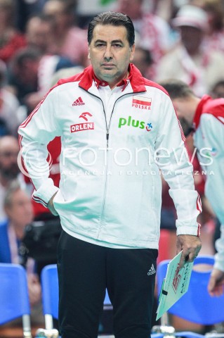  20.05.2017 KATOWICE <br />SIATKOWKA MEZCZYZN <br />ALEJA GWIAZD SIATKOWKI<br />MECZ TOWARZYSKI POLSKA - IRAN<br />N/Z FERDINANDO DE GIORGI - I TRENER ( HEAD COACH ) SYLWETKA<br /> 