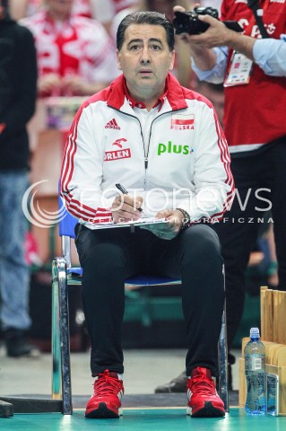  20.05.2017 KATOWICE <br />SIATKOWKA MEZCZYZN <br />ALEJA GWIAZD SIATKOWKI<br />MECZ TOWARZYSKI POLSKA - IRAN<br />N/Z FERDINANDO DE GIORGI - I TRENER ( HEAD COACH ) SYLWETKA<br /> 