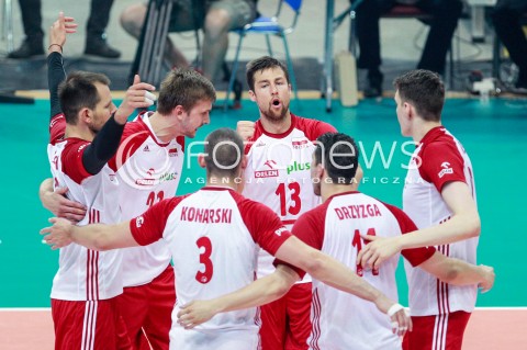  20.05.2017 KATOWICE <br />SIATKOWKA MEZCZYZN <br />ALEJA GWIAZD SIATKOWKI<br />MECZ TOWARZYSKI POLSKA - IRAN<br />N/Z MATEUSZ BIENIEK MICHAL KUBIAK RADOSC EMOCJE<br /> 