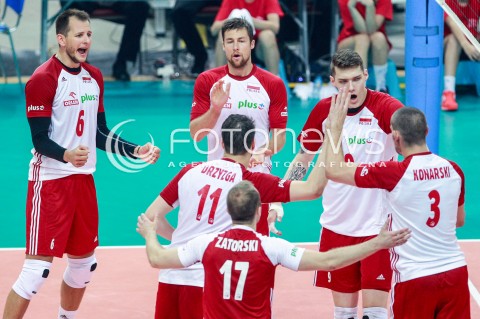  20.05.2017 KATOWICE <br />SIATKOWKA MEZCZYZN <br />ALEJA GWIAZD SIATKOWKI<br />MECZ TOWARZYSKI POLSKA - IRAN<br />N/Z BARTOSZ KUREK MICHAL KUBIAK BARTLOMIEJ LEMANSKI RADOSC EMOCJE<br /> 