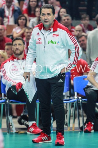  20.05.2017 KATOWICE <br />SIATKOWKA MEZCZYZN <br />ALEJA GWIAZD SIATKOWKI<br />MECZ TOWARZYSKI POLSKA - IRAN<br />N/Z FERDINANDO DE GIORGI - I TRENER ( HEAD COACH ) SYLWETKA <br /> 
